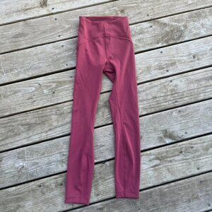 Lululemon Instill high rise tight 25in Smokey red Size 0